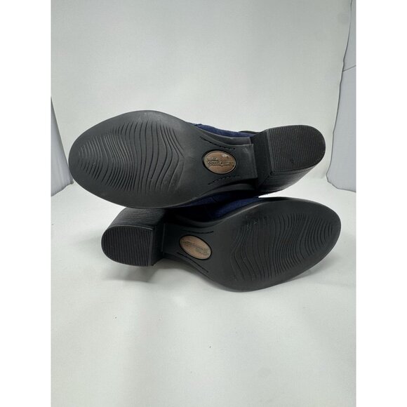 NEW Earth Origins Tori Dark Blue Water Repellent Suede Zip Up Heeled Boot Sz 7.5 - Picture 11 of 11